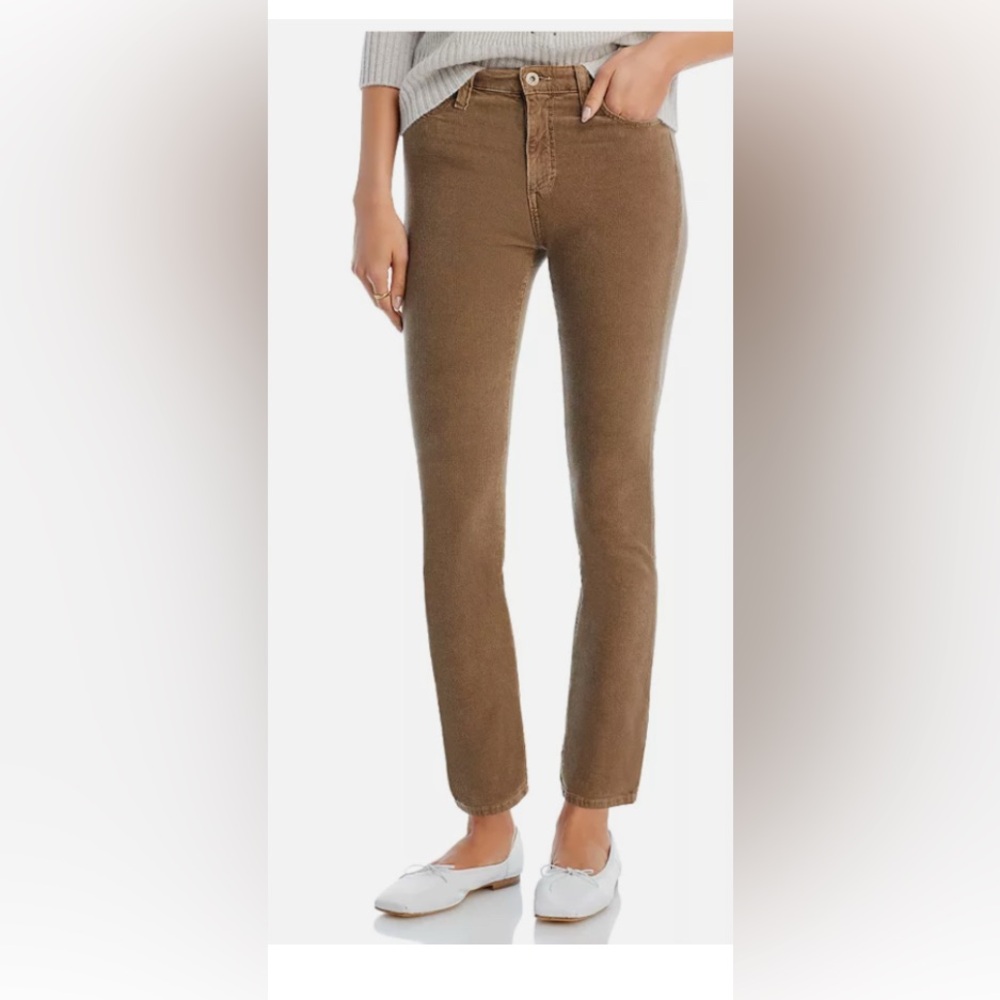 Corduroy Straight Leg Jeans in brown